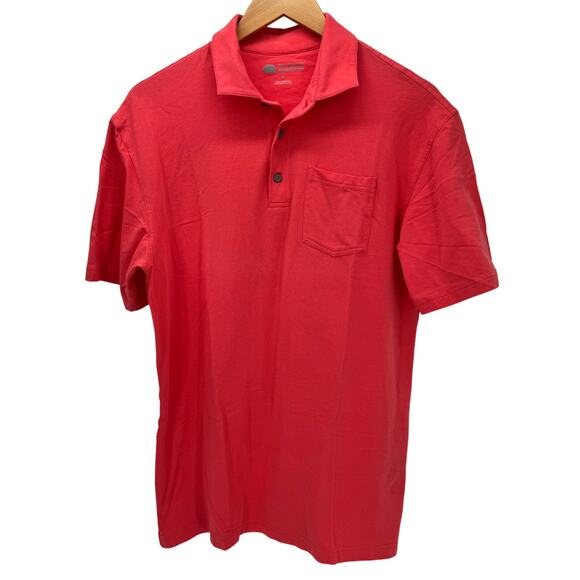 Onward Reserve Polo Shirt Mens Medium Coral Pink Short Sleeve Pima Cotton - Picture 1 of 7